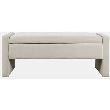 Braun 48 Inch Upholstered Bedroom Hallway Storage Bench In Natural