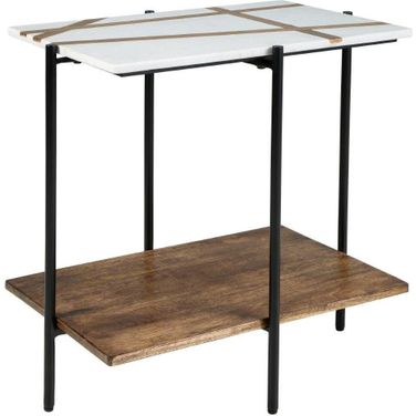 Braxmore White And Light Brown Accent Table