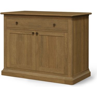 Braxton Solid Wood with Gunmetal Knobs Accent Cabinet with 1 Drawer And 2 Doors In Brown