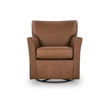 Braydunn Swivel Glider Accent Chair In Caramel