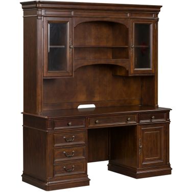 Brayton Manor Cognac Jr Executive Credenza with Hutch