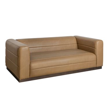 Brea 90.5 Inch 3-Seater Sofa with Rectangular Seat and Square Arms In Bistre Brown