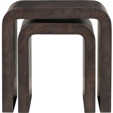 Brea Pollar Wood 22 Inch Nesting Tables In Dark Brown