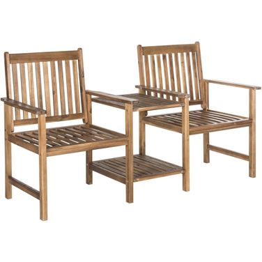 Brea Teak Brown Twin Seat Bench
