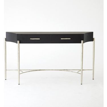 Breakfront Console In Nickel and Black