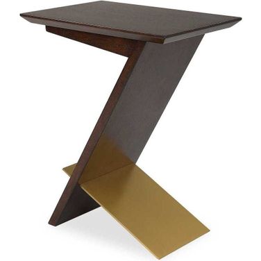 Breakthrough Modern Accent Table In Brown and Gold
