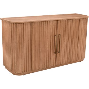 Breck 60 Inch Curved Sideboard Bar Storage Cabinet In Brown
