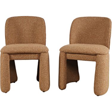 Breck Curved Upholstered Dining Chair Set of 2 In Brick