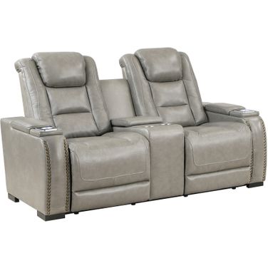 Breckenridge II Console Loveseat with Power Footrest and Headrest In Light Gray