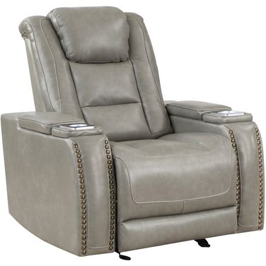 Breckenridge II Glider Recliner with Power Footrest and Headrest In Light Gray