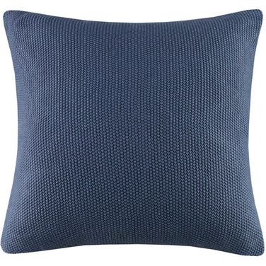 Bree Acrylic Knitted Square Pillow Cover In Indigo