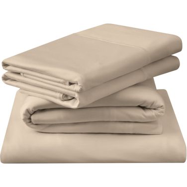Breeze Cooling Split King Tencel Lyocell and Nylon Sheet Set In Sandstone