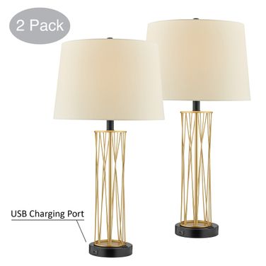 Breiton Table Lamp Set of 2 In Black and Gold