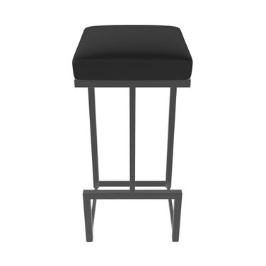 Brenda 26 Inch Counter Height Backless Stool In Firestone Grey and Licorice Black