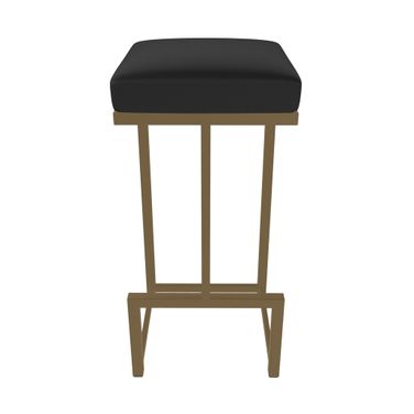Brenda 26 Inch Counter Height Backless Stool In Milky Gold and Licorice Black