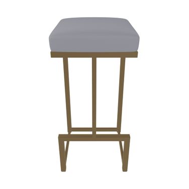 Brenda 30 Inch Bar Height Backless Stool In Milky Gold and Charcoal Gray