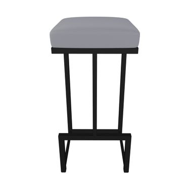 Brenda 30 Inch Bar Height Backless Stool In Sable Onyx and Charcoal Gray