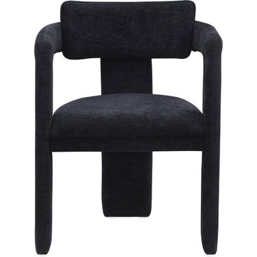 Brenda Chenille Fabric Dining Chair Set of 2 In Black