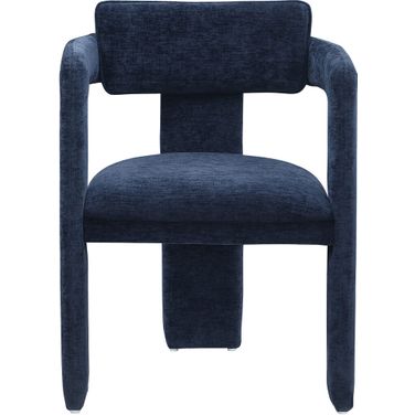 Brenda Chenille Fabric Dining Chair Set of 2 In Navy