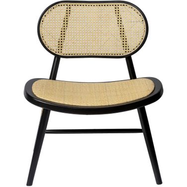Brenda Solid Wood with Natural Cane Side Chairs Set of 2 In Black