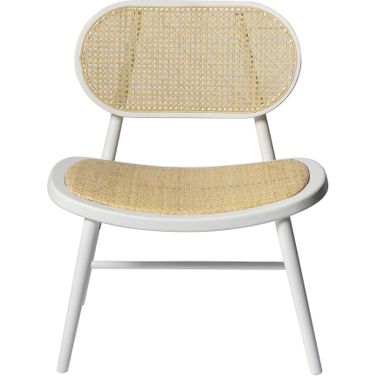 Brenda Solid Wood with Natural Cane Side Chairs Set of 2 In White