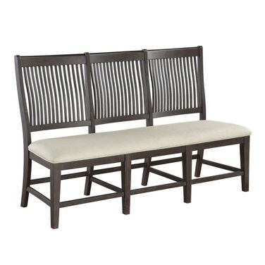 Brenda Upholstery Dining Bench In Beige and Rustic Brown