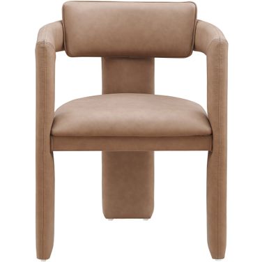 Brenda Vegan Leather Dining Chair Set of 2 In Brown