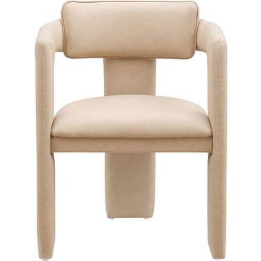 Brenda Vegan Leather Dining Chair Set of 2 In Tan