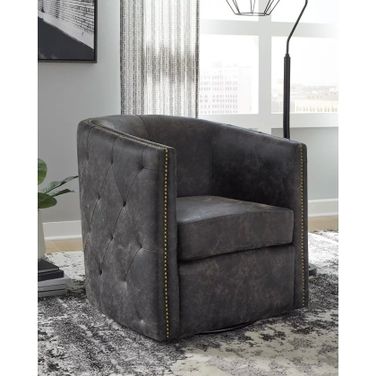 Brentlow Distressed Black Accent Chair