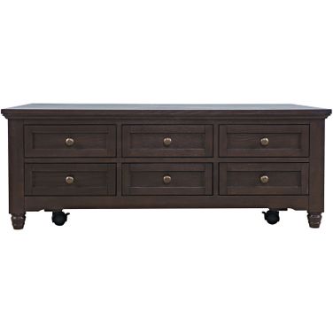 Brentwood Lift-Top Coffee Table with Storage In Arbor Oak and Brown