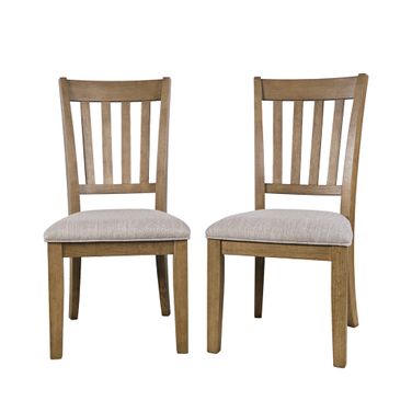 Brentwood Slatback Dining Chair Set of 2 In Cascade Oak and Brown