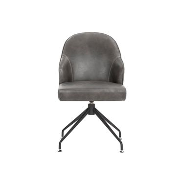 Bretta Swivel Dining Chair In Overcast Grey