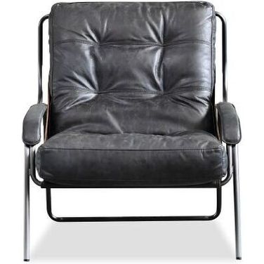 Breuer Lounge Chair Brushed Vintage Iron In Antique Raven Black