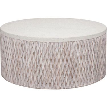Brewer Round Accent Cocktail Table In White Wash