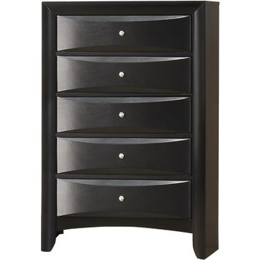 Briana Rectangular 5-drawer Chest Black