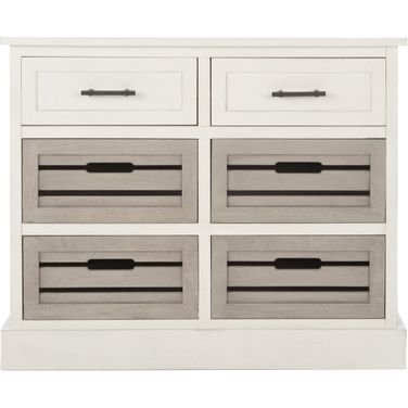 Briar Removable 6 Drawer Storage Chest in Distressed White