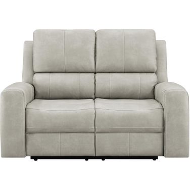 Brickston Triple Power Reclining Loveseat In Grey