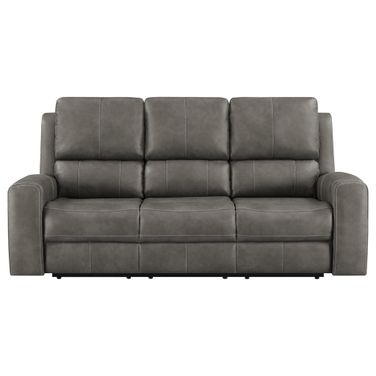 Brickston Triple Power Reclining Sofa In Charcoal