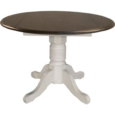 British Isles Chalk Cocoa Bean 42" Extendable Round Dining Table