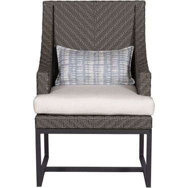 Bridgehampton Outdoor Arm Chair In White and Brown
