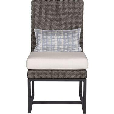 Bridgehampton Outdoor Side Chair In White and Brown