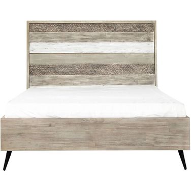 Bridges Queen Platform Bed In Two Tone Acacia Wood