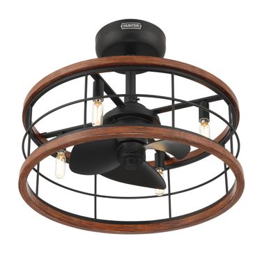 Bridgette Fandelier 22 Inch Ceiling Fan with Light Kit and Handheld Remote In Matte Black