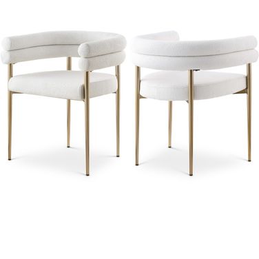 Brielle Fabric Dining Chair Set of 2 In Cream