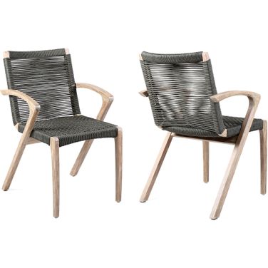Brielle Outdoor Dining Chairs Set of 2 In Eucalyptus