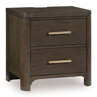 Brillynd Two Drawer NightStand In Burnished Brown