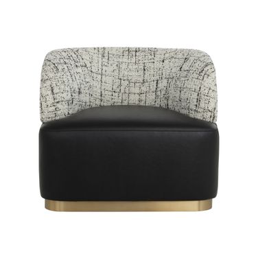 Brinda Swivel Lounge Chair In Bravo Black and Halton Birch