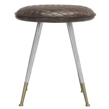 Brinley 30 Inch H Mid Century Modern Stool in Antique Brown