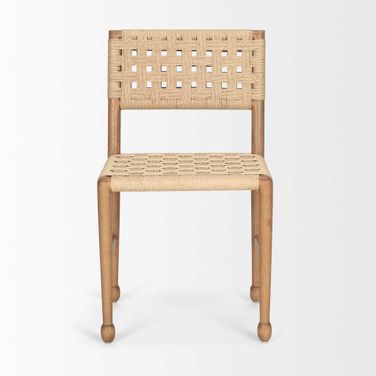 Brinley Dining Chair  Set Of 2 with Woven Paper Rope and Wood Frame In Brown