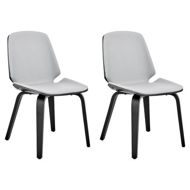 Brinley Dining Room Accent Chair Set of 2 In Gray and Black